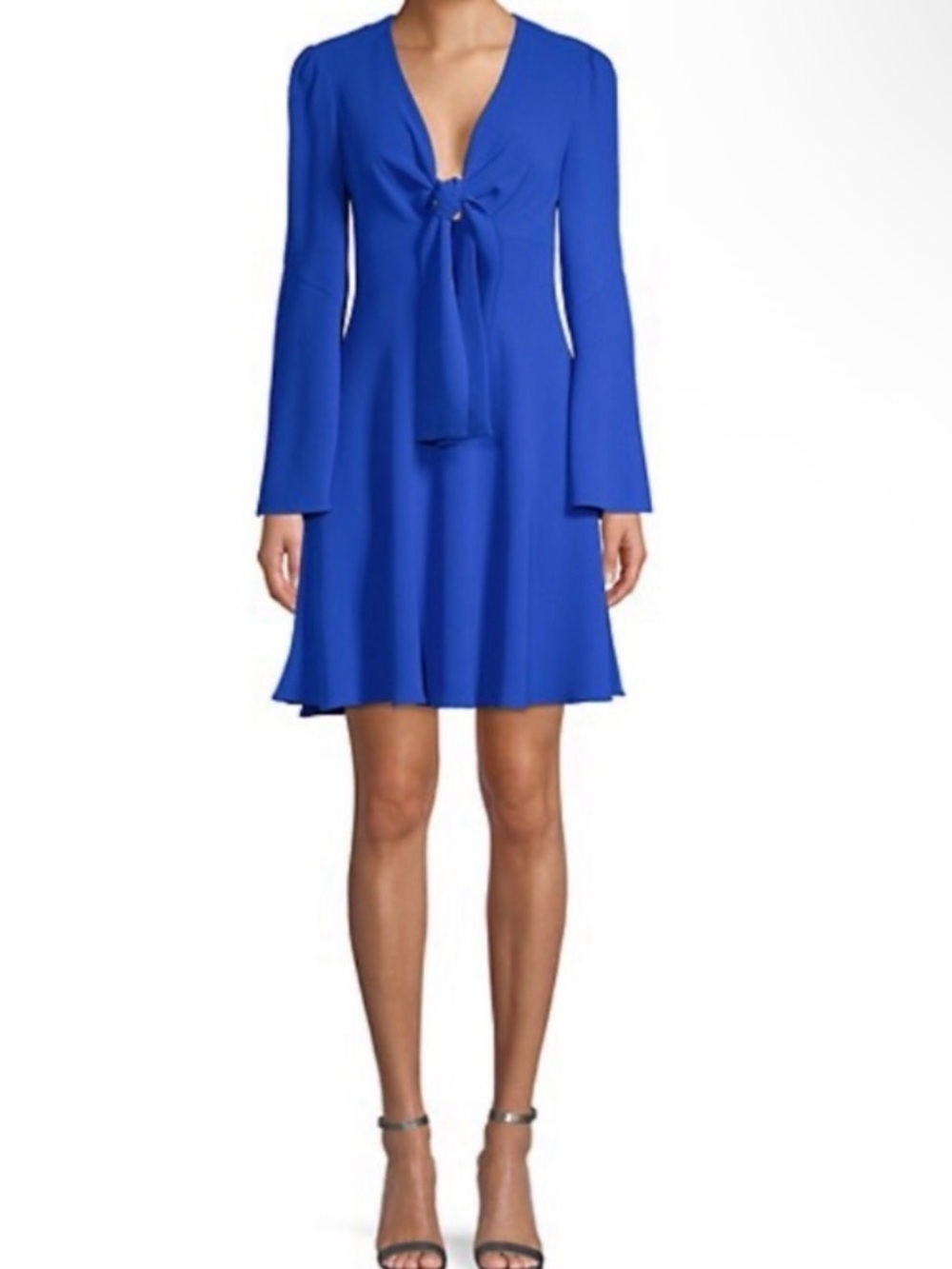 Diane von Furstenberg Cobalt Blue Tie-Front Mini Dress Size 2